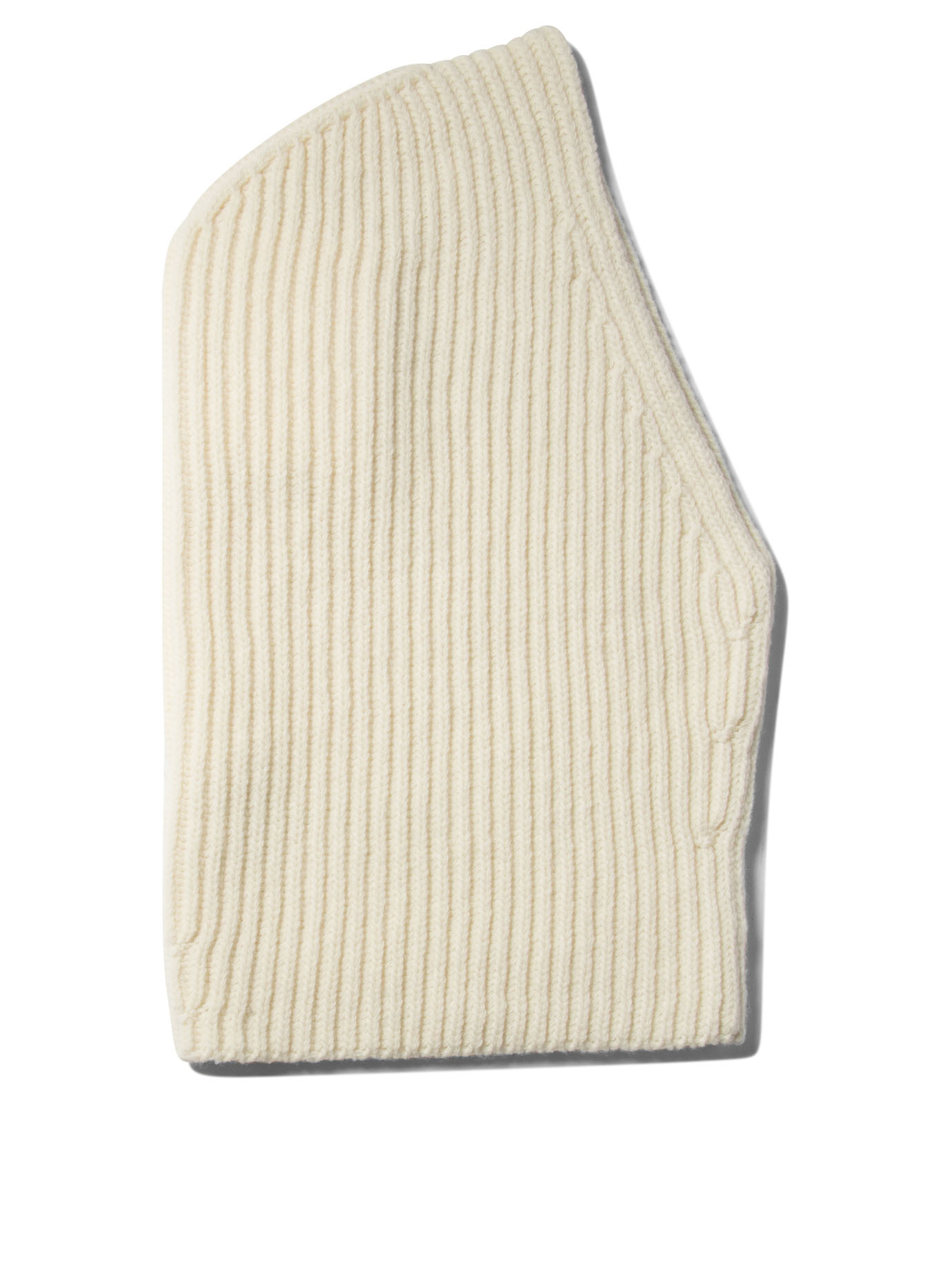 JIL SANDER White Ribbed balaclava